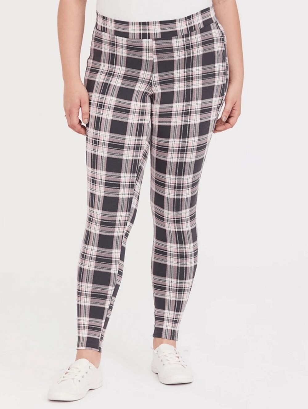 Torrid Plaid High-Rise Slim Legging Pants - Pink & Black Size 3
